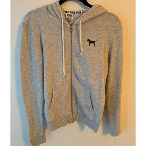 PINK Grey Zip Up Hoodie